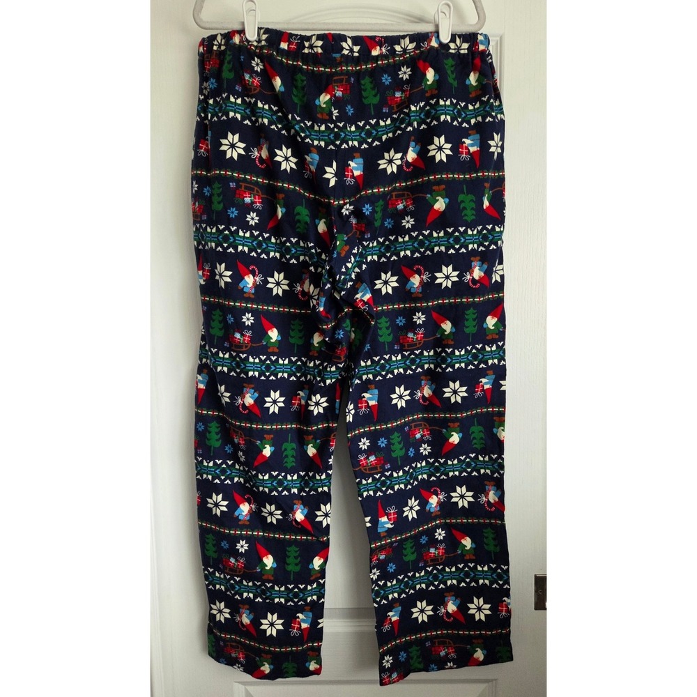 Hanna Andersson Christmas Gnome Tree Fair Isle Flannel Pajama Pants Womens Sz XL